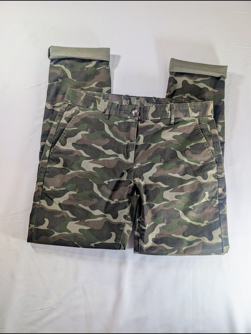 Khakis by GAP Camo Broken-In Straight Pants - Green Camo